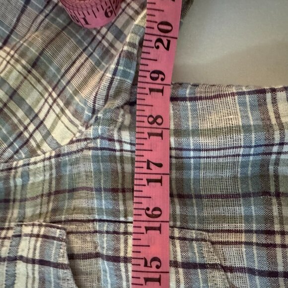 LUCKY BRAND CALIFORNIA FIT MENS LONG SLEEVE BUTTON DOWN LINEN PLAID SIZE L LARGE - Picture 9 of 12